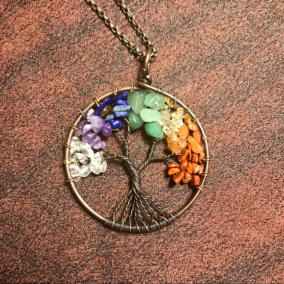 NWT Tree Of Life Real Natural Gemstone Necklace - Picture 3 of 4